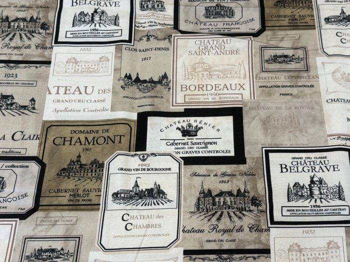Étiquettes de vins, histoires de vignes – tissu, Antiek en Kunst, Antiek | Tapijten, Tafelkleden en Textiel