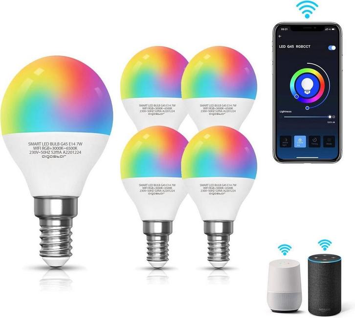 Aigostar LED RGB Lamp - Dimbaar - 7W - E14 - 5 Stuks, Huis en Inrichting, Lampen | Overige, Verzenden