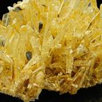 XXL Zeldzaam Oranje en Groene Gipsgras Kristalcluster -, Verzamelen