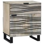 vidaXL Nachttafels met lade Wit en Zwart 50 x 33 x 60 cm, Huis en Inrichting, Slaapkamer | Nachtkastjes, Verzenden, Nieuw