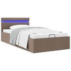 vidaXL Bedframe met hydraulische opslag en LED stof taupe, Huis en Inrichting, Slaapkamer | Bedden, Verzenden, Nieuw