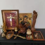 Christelijke voorwerpen (12) - Brons, Gips, Glas, Hout,, Antiquités & Art, Antiquités | Livres & Manuscrits