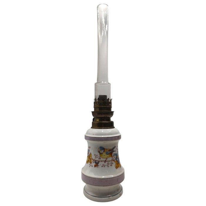 Olielamp - Glas, Keramiek - Vogel en Bloemen Ontwerp, Antiek en Kunst, Antiek | Overige Antiek