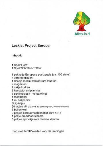 Alles-in-1 Leskist Project Europa voor 60 leerlingen (2007), Verzenden