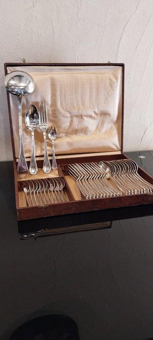 Ercuis - Tafelservies voor 12 (12) - Gekruiste linten -, Antiquités & Art, Antiquités | Meubles | Tables