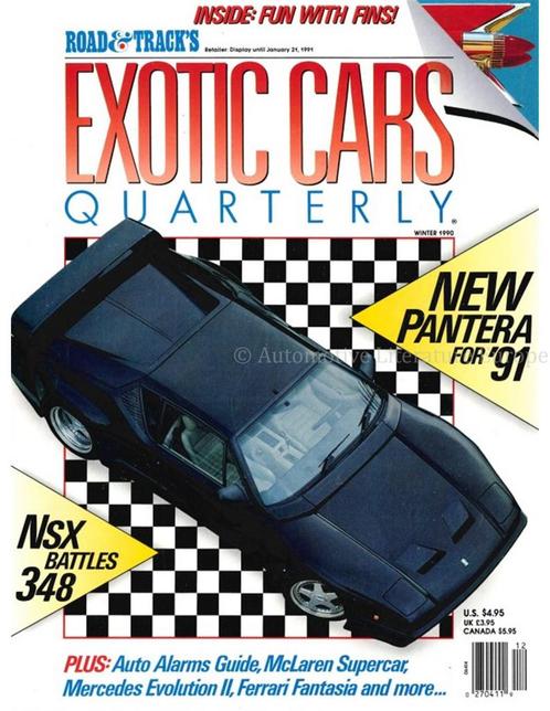 1990 ROAD AND TRACK EXOTIC CARS QUARTERLY VOL.1, NR.4, Livres, Autos | Brochures & Magazines