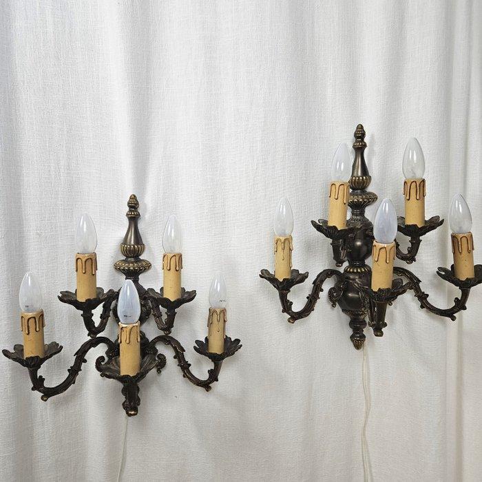 Wandlamp - Wand kroonluchters 5 lichtpunten - Koper, Antiek en Kunst, Curiosa en Brocante