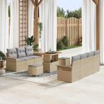 vidaXL Tuinbank Set in hoogte verstelbaar 10 pcs Beige poly, Tuin en Terras, Verzenden, Nieuw