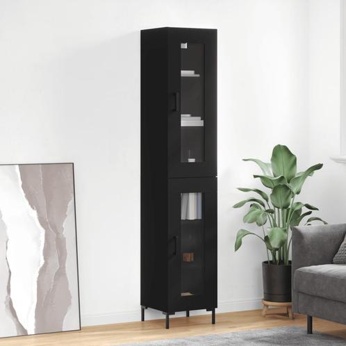 vidaXL Hoge kast 34,5x34x180 cm bewerkt hout zwart, Huis en Inrichting, Kasten | Dressoirs, Nieuw, Verzenden