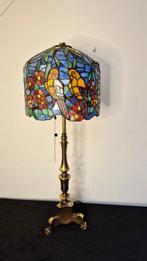 Tafellamp - Glas-in-lood, Gegoten messing - Tiffany-stijl, Antiek en Kunst