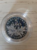 France. 5 Francs 2001 Semeuse. BE en argent (Sans Prix de, Postzegels en Munten, Munten | Europa | Euromunten