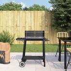 vidaXL Houtskoolbarbecue met wieltjes staal zwart, Verzenden, Nieuw