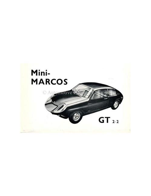 1962 MINI-MARCOS GT 2+2 BROCHURE ENGELS, Boeken, Auto's | Folders en Tijdschriften, Ophalen of Verzenden