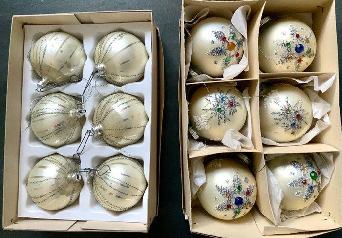 Kerstballen (12) - Glas - Glaskogels 1960/70, Divers, Noël