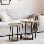 vidaXL Bijzettafelset 2 pcs Artisan Eik en Zwart 50 x 50 x, Verzenden, Nieuw