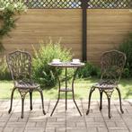 vidaXL 3-delige tuin bistro set - bronzen gietaluminium, Tuin en Terras, Verzenden, Nieuw