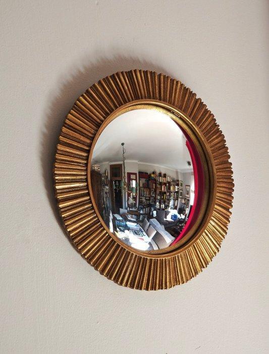 Wandspiegel- Heks Oog / Butler - Glas, Hars - Convex Gouden, Antiek en Kunst, Curiosa en Brocante