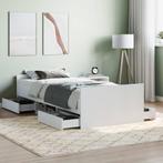 vidaXL Cadre de lit avec tête de lit/pied de lit blanc, Neuf, Verzenden