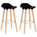 vidaXL Tabourets de bar lot de 2 noir, Verzenden