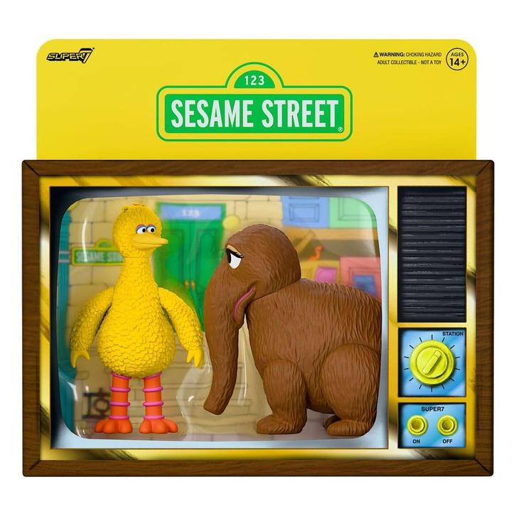 Sesame Street ReAction Action Figures 2-Pack Big Bird and Mr, Collections, Cinéma & Télévision, Enlèvement ou Envoi