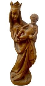 Snijwerk, Gekrönte Madonna mit Kind - Handarbeit - 36 cm -