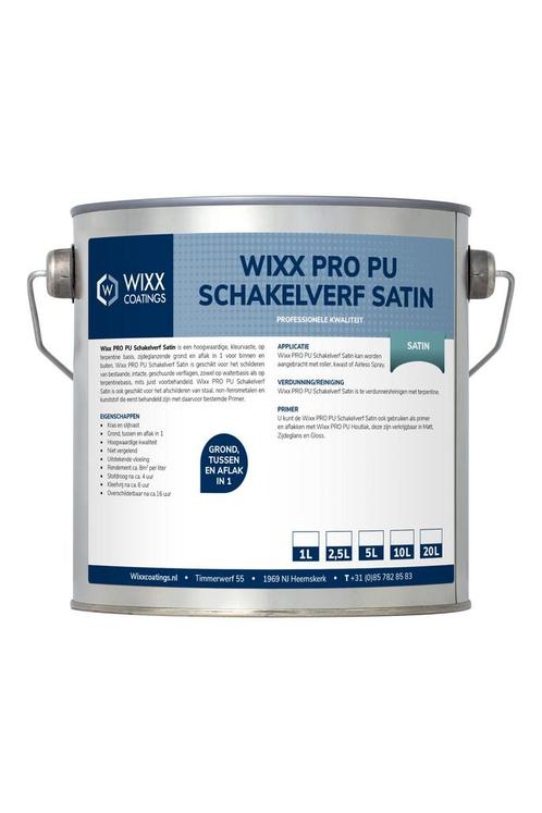 Wixx PRO PU Schakelverf Satin RAL 9010 | Zuiver Wit 2.5L, Doe-het-zelf en Bouw, Verf, Beits en Lak, Nieuw, Verzenden