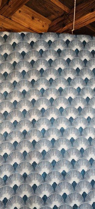 Katoenen satijnstof Art Deco - zijdeachtig effect - 300×300, Antiquités & Art, Tapis & Textile