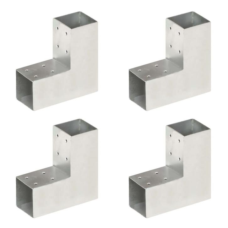 vidaXL Paalverbindingen 4 st L-vorm 71x71 mm gegalvaniseerd, Tuin en Terras, Palen, Balken en Planken, Nieuw, Verzenden
