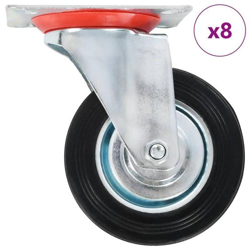 vidaXL 8 st Zwenkwielen 100 mm, Doe-het-zelf en Bouw, Overige Doe-Het-Zelf en Bouw, Nieuw, Verzenden
