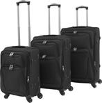 vidaXL Trolleyset zwart 3-delig, Caravans en Kamperen, Kampeeraccessoires, Verzenden, Zo goed als nieuw
