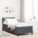 vidaXL Boxspringbed met Matras Donkergrijs Eenpersoons, Huis en Inrichting, Slaapkamer | Bedden, Verzenden, Nieuw