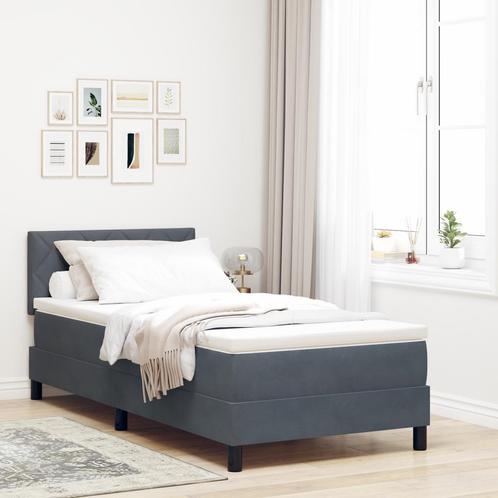 vidaXL Boxspringbed met Matras Donkergrijs Eenpersoons, Huis en Inrichting, Slaapkamer | Bedden, Nieuw, Verzenden