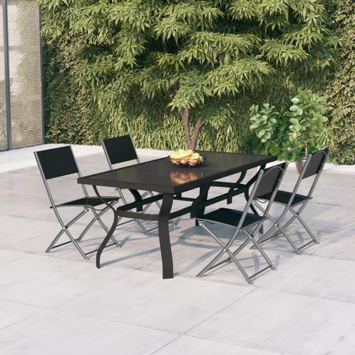 vidaXL 5-delige Tuinset grijs en zwart, Tuin en Terras, Tuinsets en Loungesets, Tuinset, Nieuw, Verzenden
