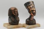sculptuur, King Tutankhamun and Queen Nefertiti - 14 cm -