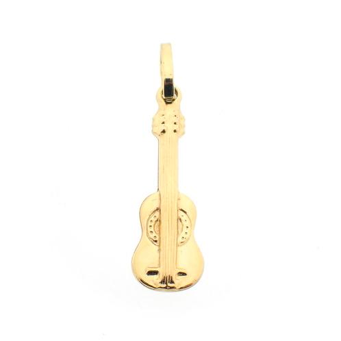 18 Krt. Gouden hanger van een Spaanse gitaar (kettinghanger), Bijoux, Sacs & Beauté, Bracelets à breloques, Enlèvement ou Envoi
