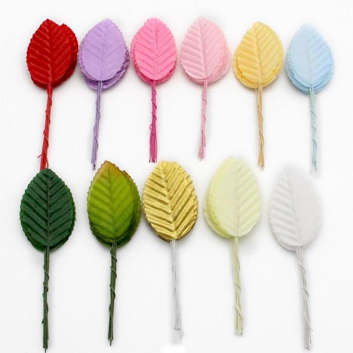 Blad Zijden blaadjes op draad Hot Pink 3*5 cm PAK100, Maison & Meubles, Accessoires pour la Maison | Plantes & Fleurs artificielles