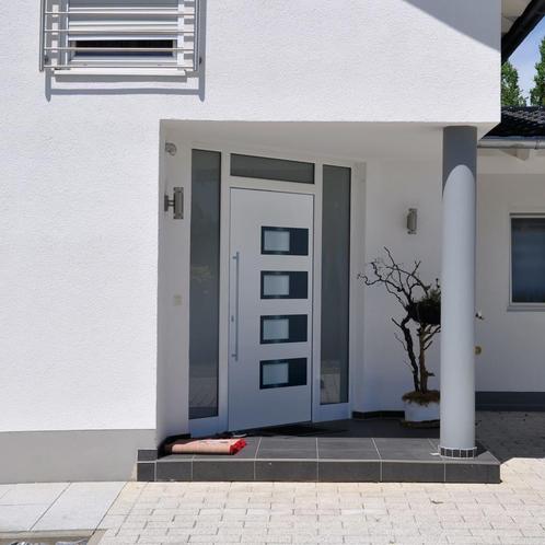 vidaXL Voordeur 100x200 cm aluminium en PVC wit, Doe-het-zelf en Bouw, Deuren en Vliegenramen, Nieuw, Verzenden
