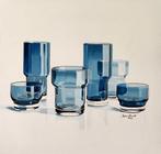 Antonio Perotti - Still Life Bicchieri in vetro blu
