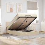 vidaXL Bed met matras 140x190 cm stof crèmekleurig, Huis en Inrichting, Slaapkamer | Bedden, Verzenden, Nieuw