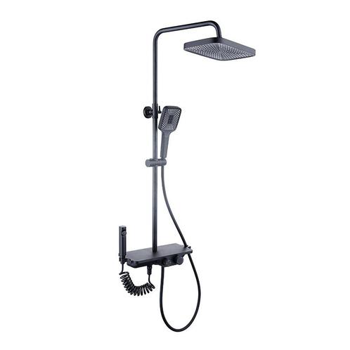 Moderne Zwarte Regendoucheset met Thermostaatkraan - 30x3..., Doe-het-zelf en Bouw, Sanitair, Nieuw, Ophalen of Verzenden