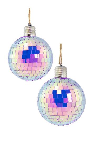 2x Discobal 10 cm LED Iridescent Paars  Discobol Klein Spieg beschikbaar voor biedingen