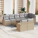 vidaXL Tuinbank Set met kussen 9 pcs Beige 55 x 55 x 37 cm, Verzenden, Nieuw