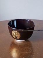 - Theekom - Zwarte Raku-theeschaal met gouden