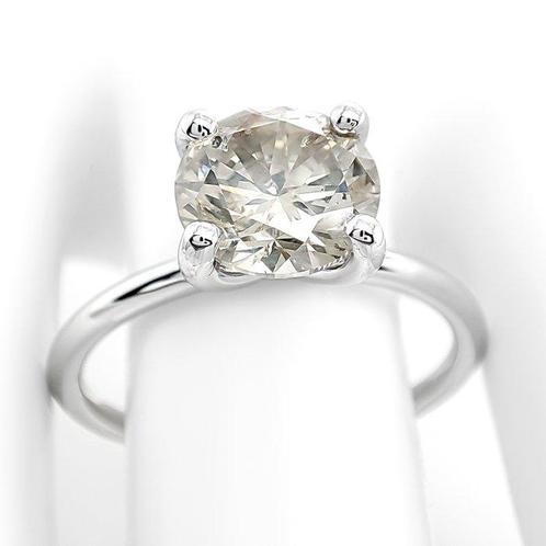 Zonder Minimumprijs - Ring - 14 karaat Witgoud -  2.17ct., Handtassen en Accessoires, Ringen