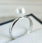 Zonder minimumprijs - Ring - 925 Zilver - 8,57 mm, Akoya, Nieuw