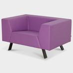 Gispen Sett fauteuil, paars leder, 68 x 122 cm, Ophalen of Verzenden, Gebruikt