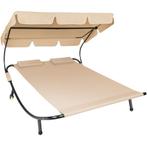 tectake Ligbed voor 2 personen - zwart/beige, Tuin en Terras, Verzenden, Nieuw