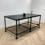 werkbank vv metalenblad en metaal onderstel, (hxbxd), Huis en Inrichting, Tafels | Eettafels, Gebruikt, Metaal
