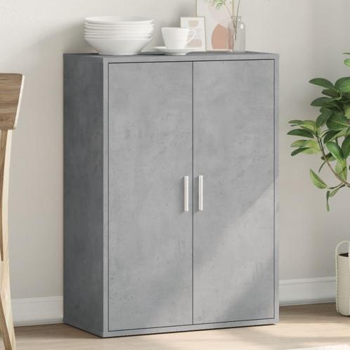vidaXL Dressoir 60x31x84 cm bewerkt hout betongrijs, Huis en Inrichting, Kasten | Dressoirs, Nieuw, Verzenden
