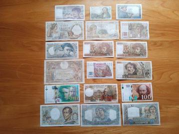 Frankrijk. - 18 banknotes - various dates  (Zonder